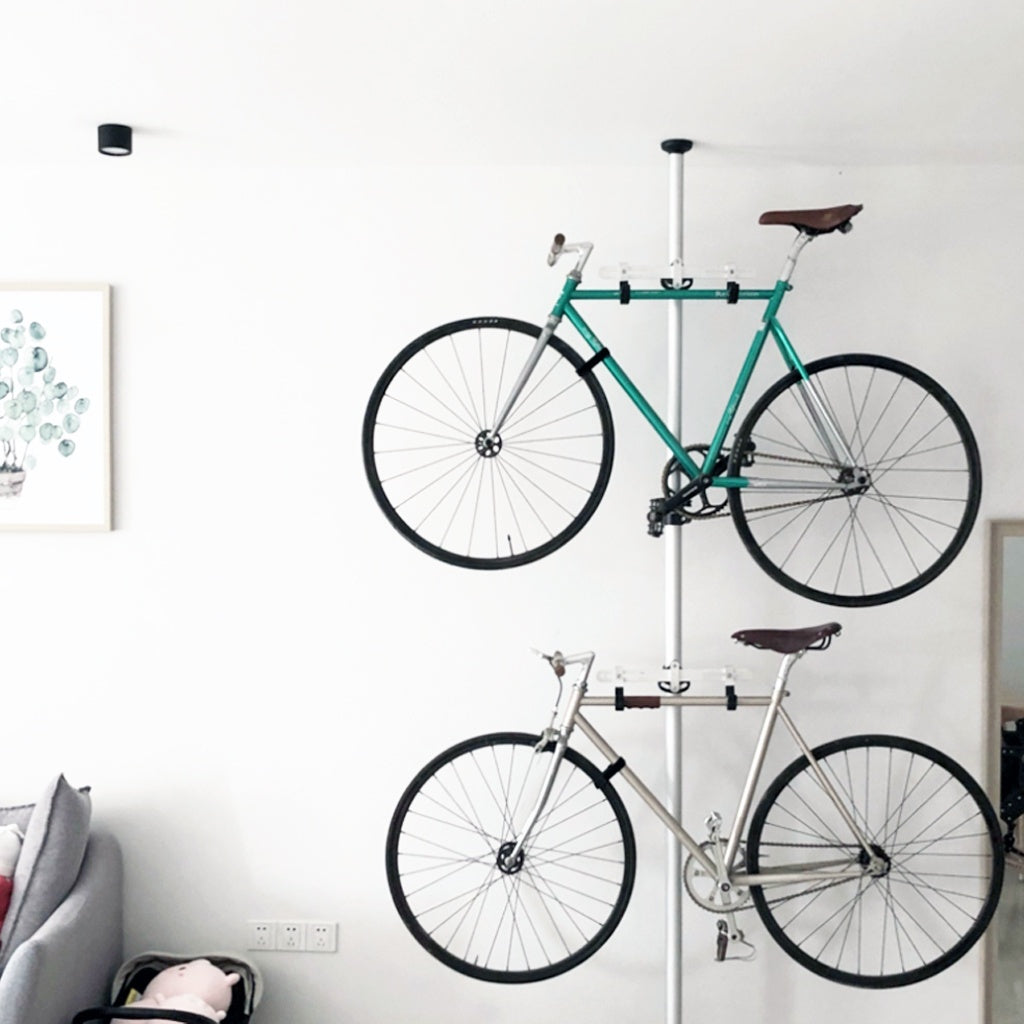 Bicycle Rack Hanger Triple Bike Stand Shelf Floor to Ceiling